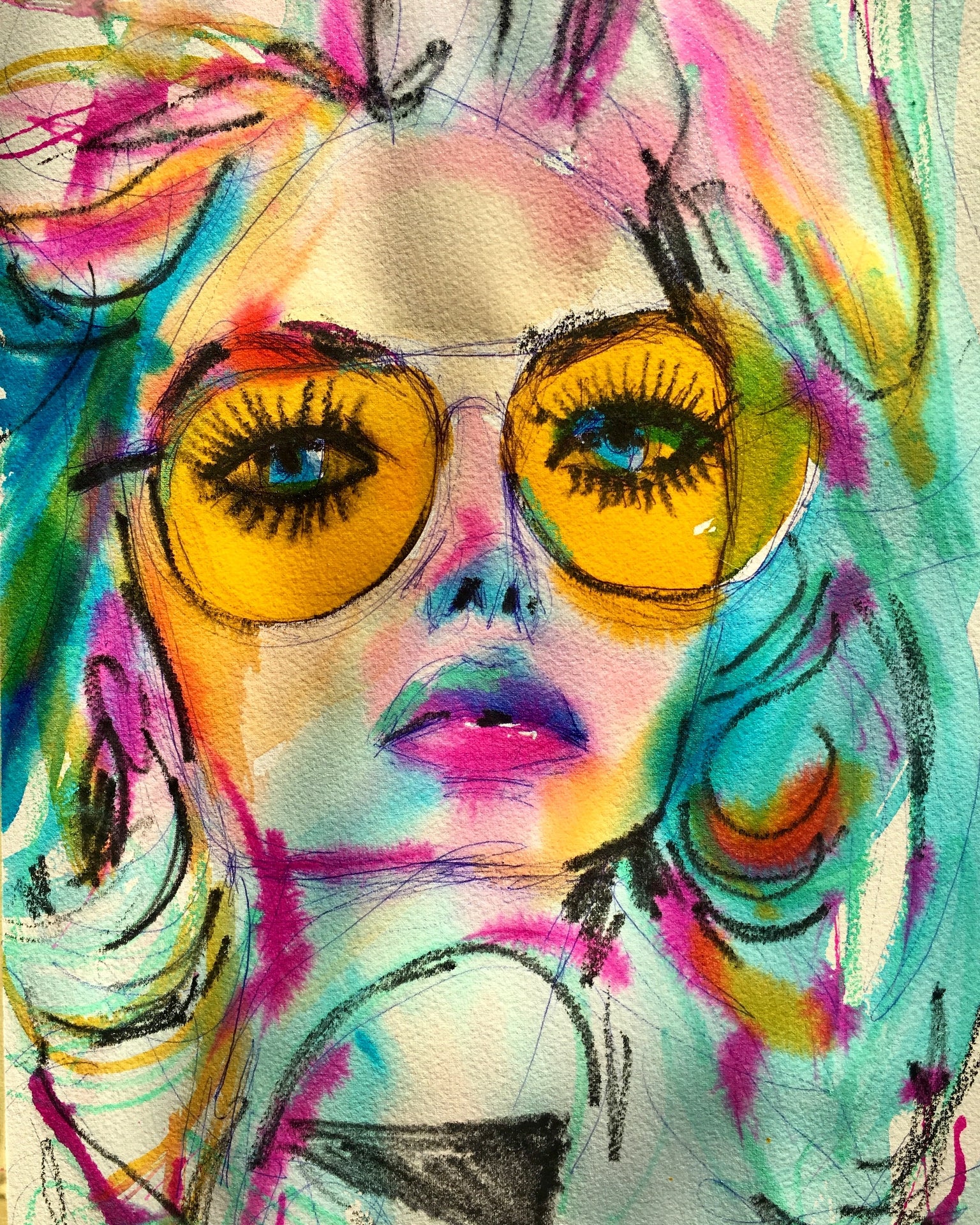 Blue Blonde Print