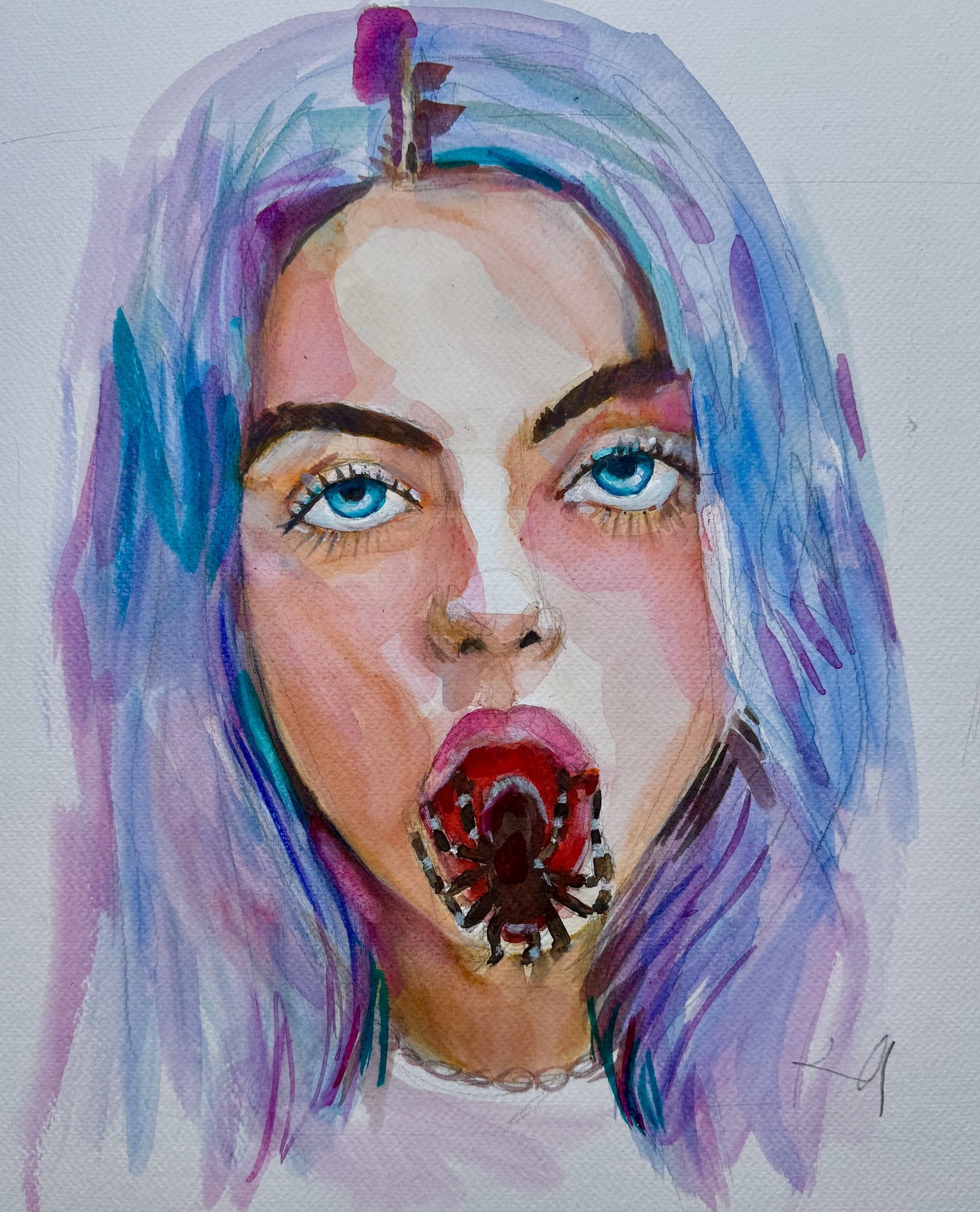 Billie Eilish with Spider print