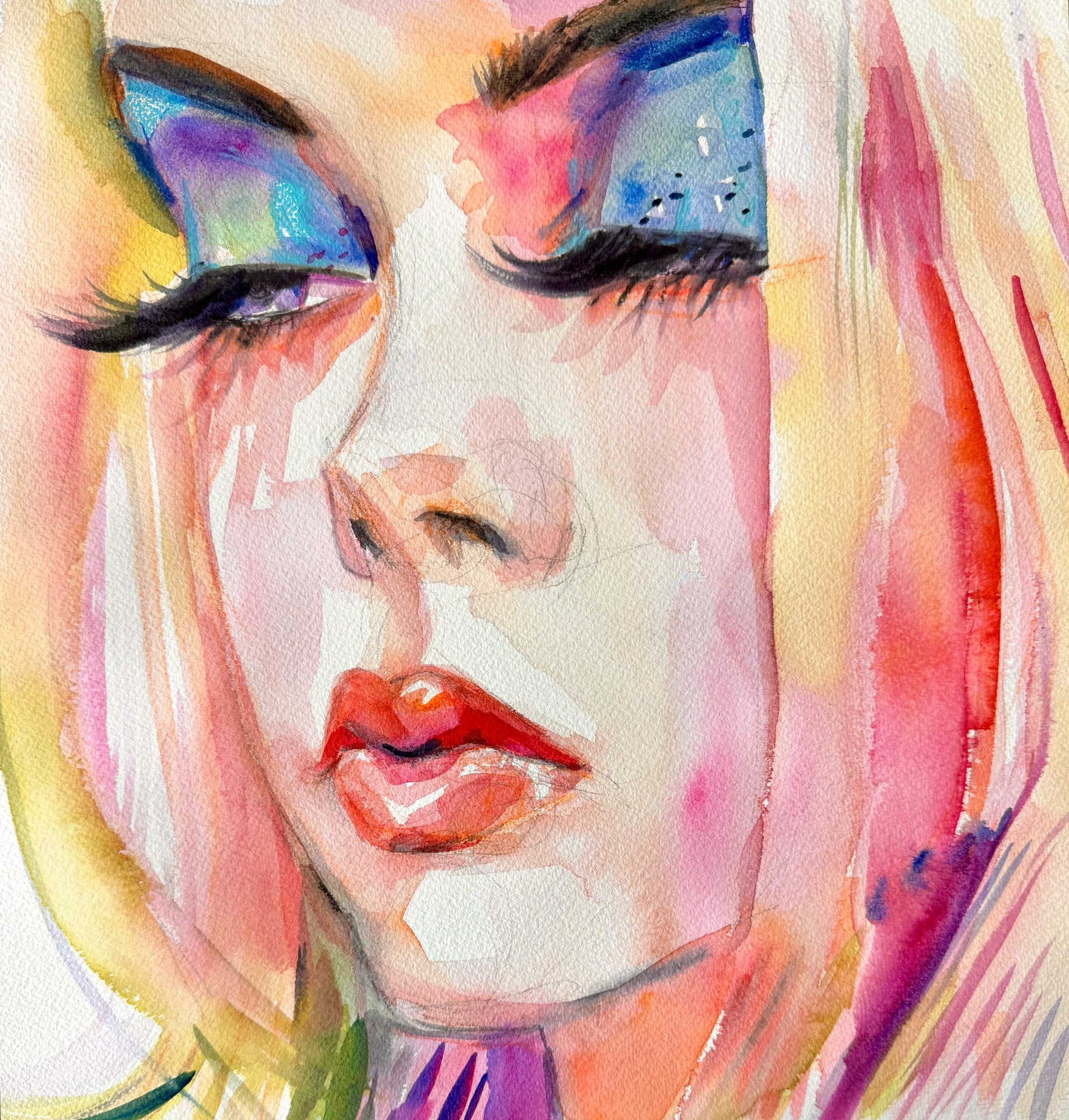 Blue Eyeshadow Print