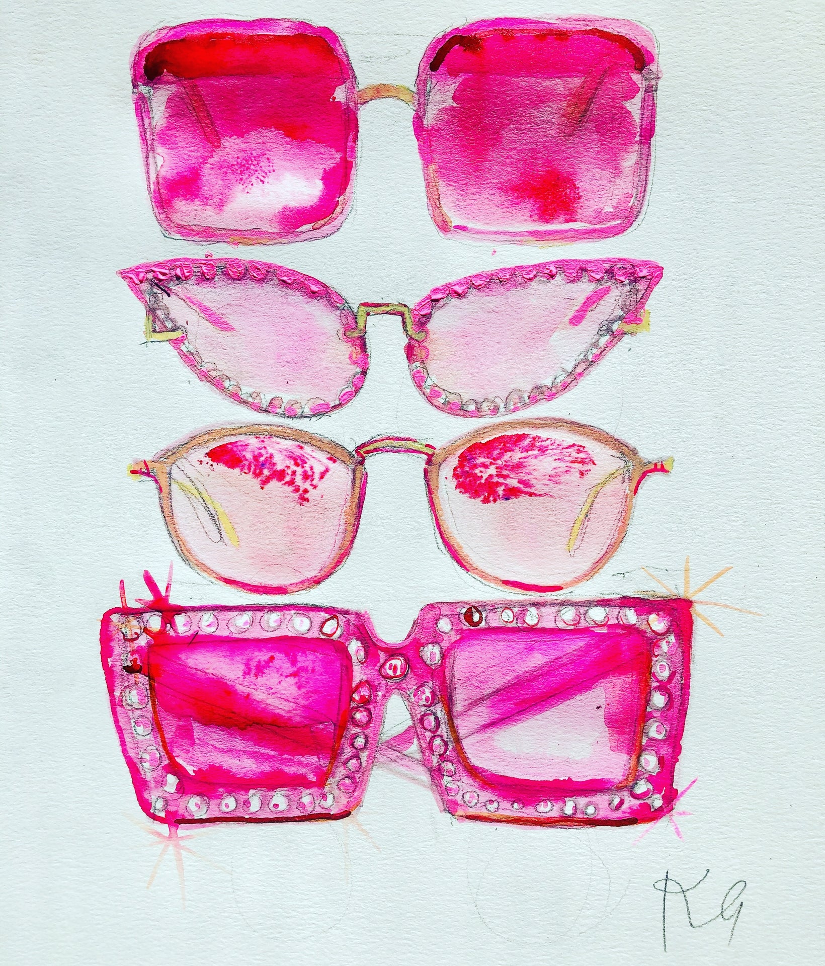 Pink Glasses Print