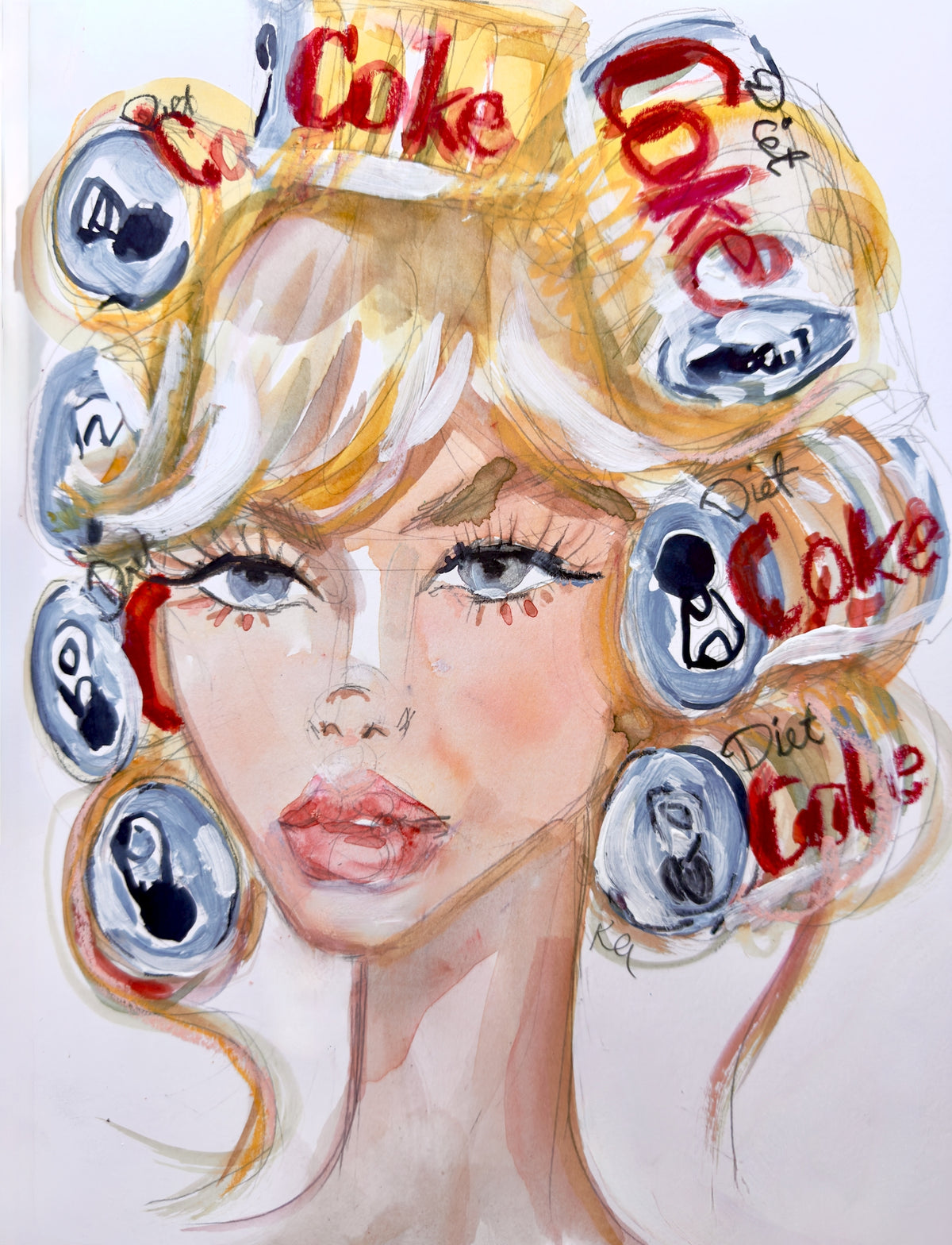 Diet Coke Curler Print