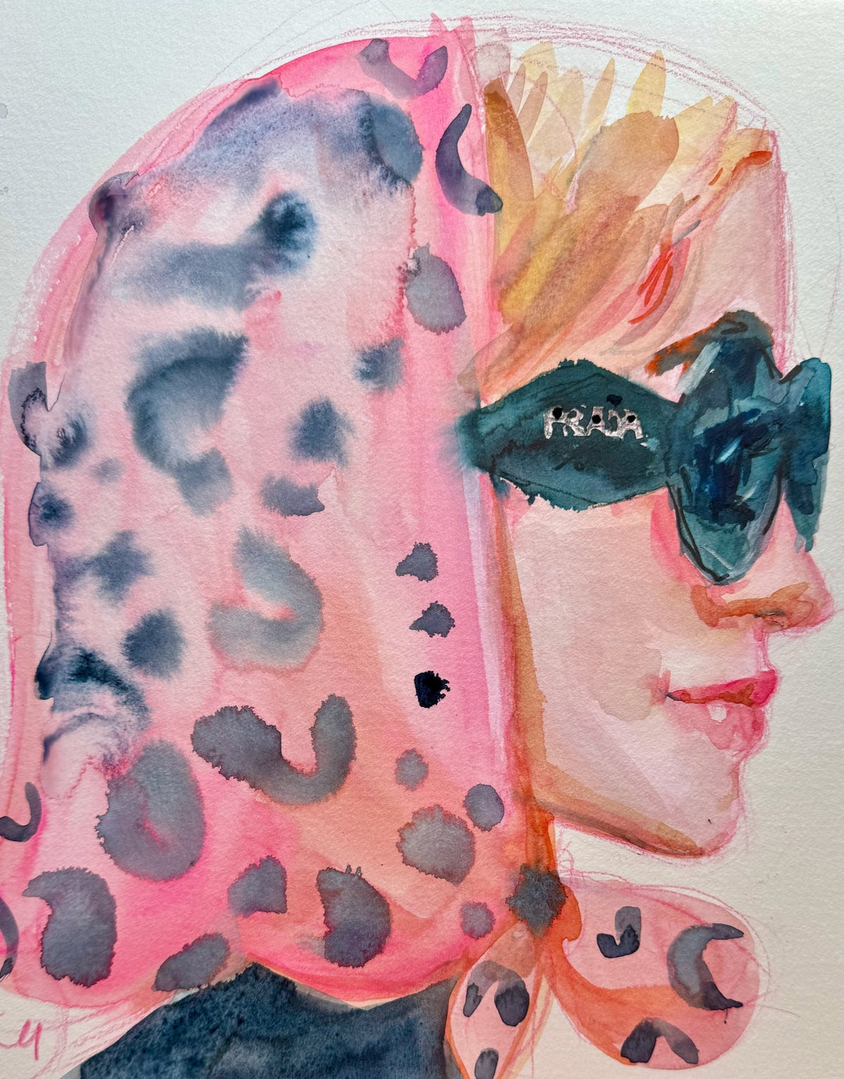 Pink Scarf Print