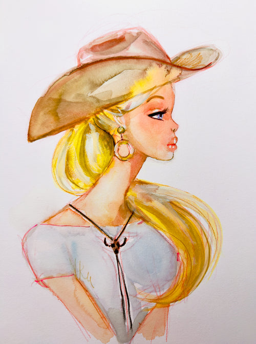 Wild West Barbie Print