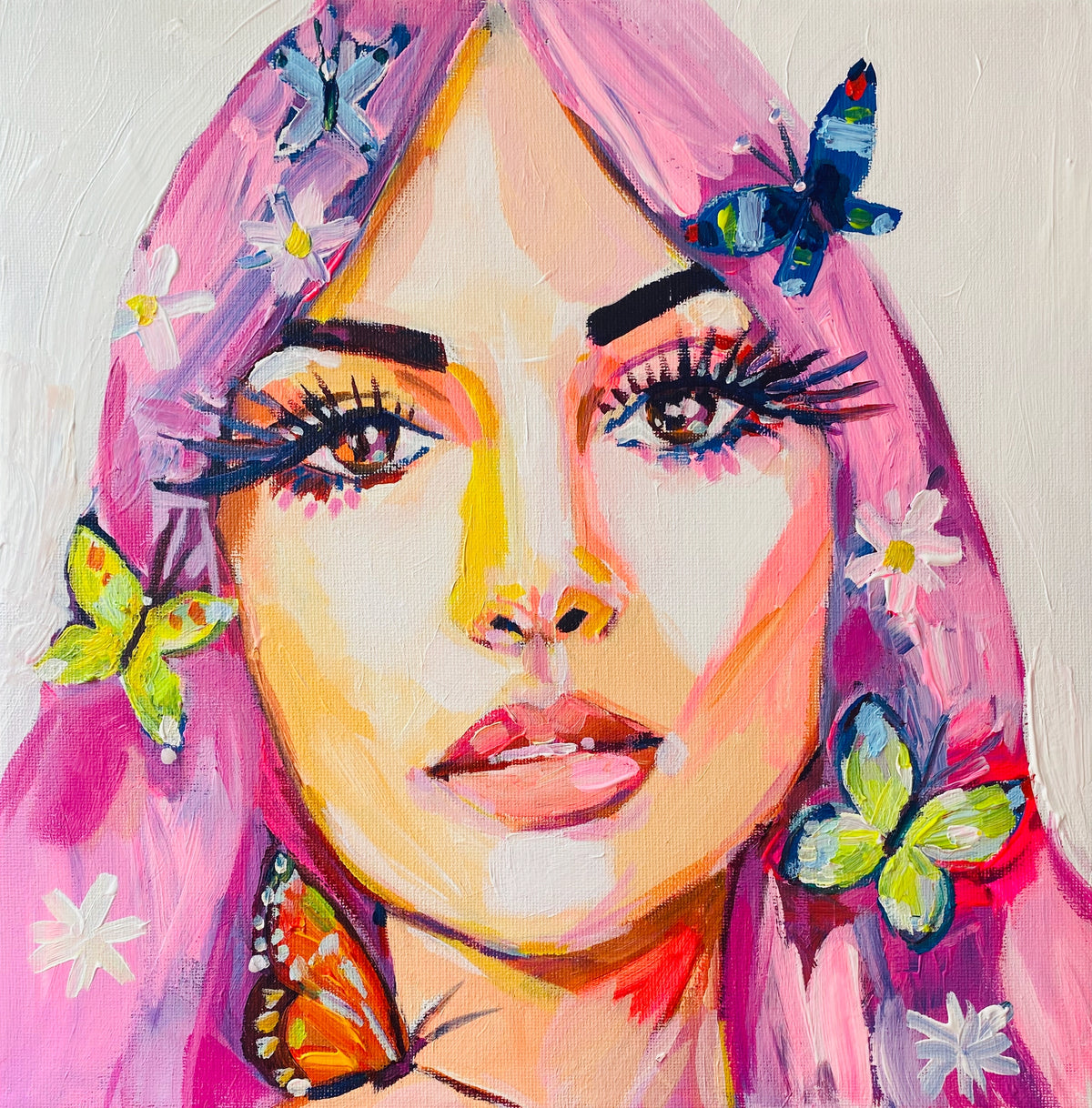 Kacey Pink Butterflies Print
