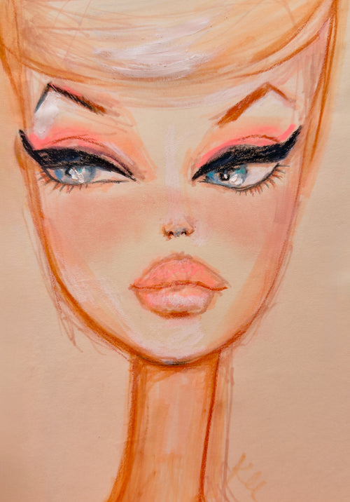 Blush Sketchy Barbie Print