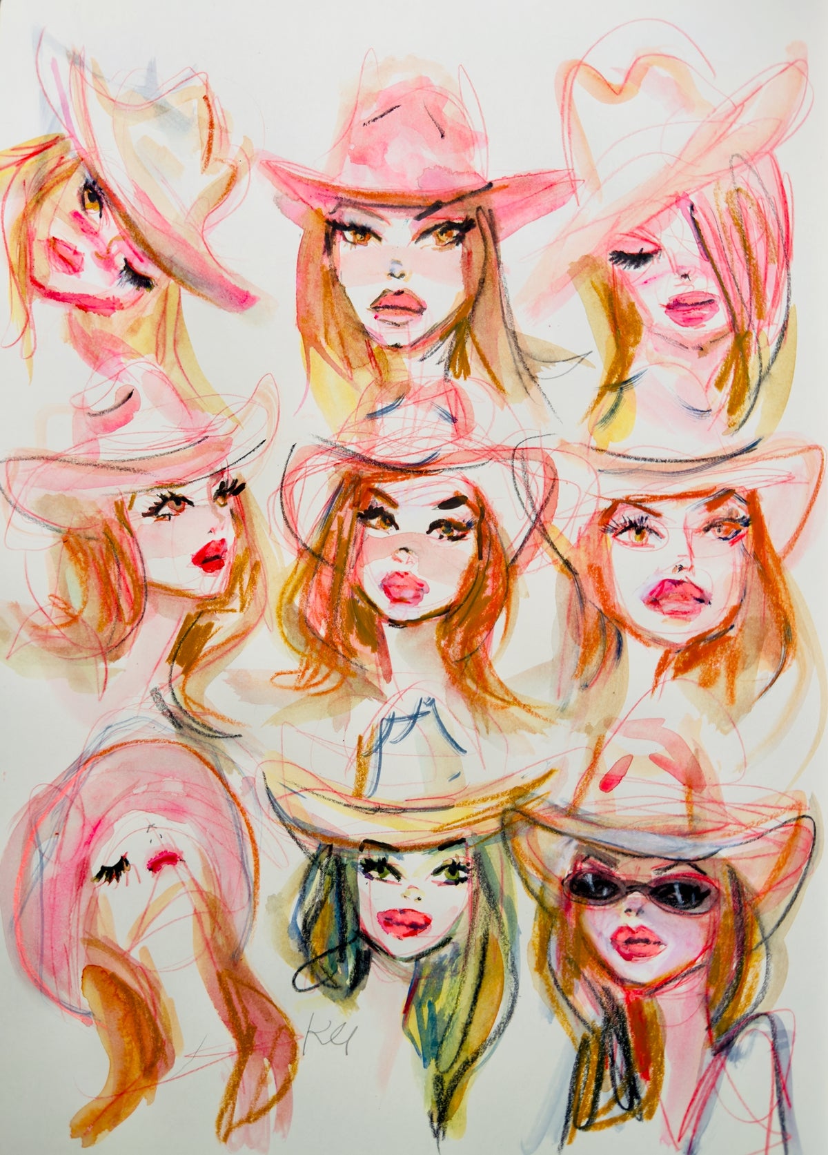Maren Hat Study Print
