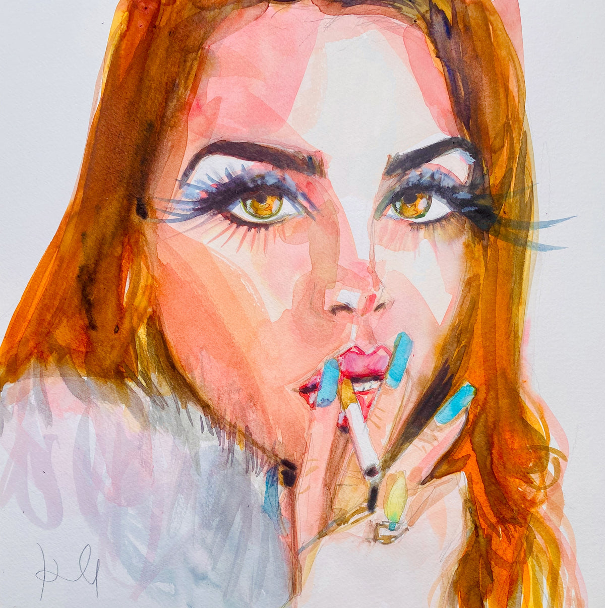 Lana Smoking Print