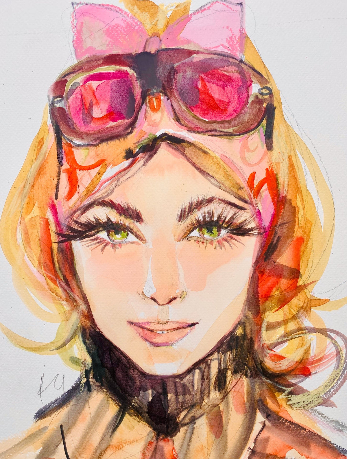 Sharon Tate Pink Bow Print