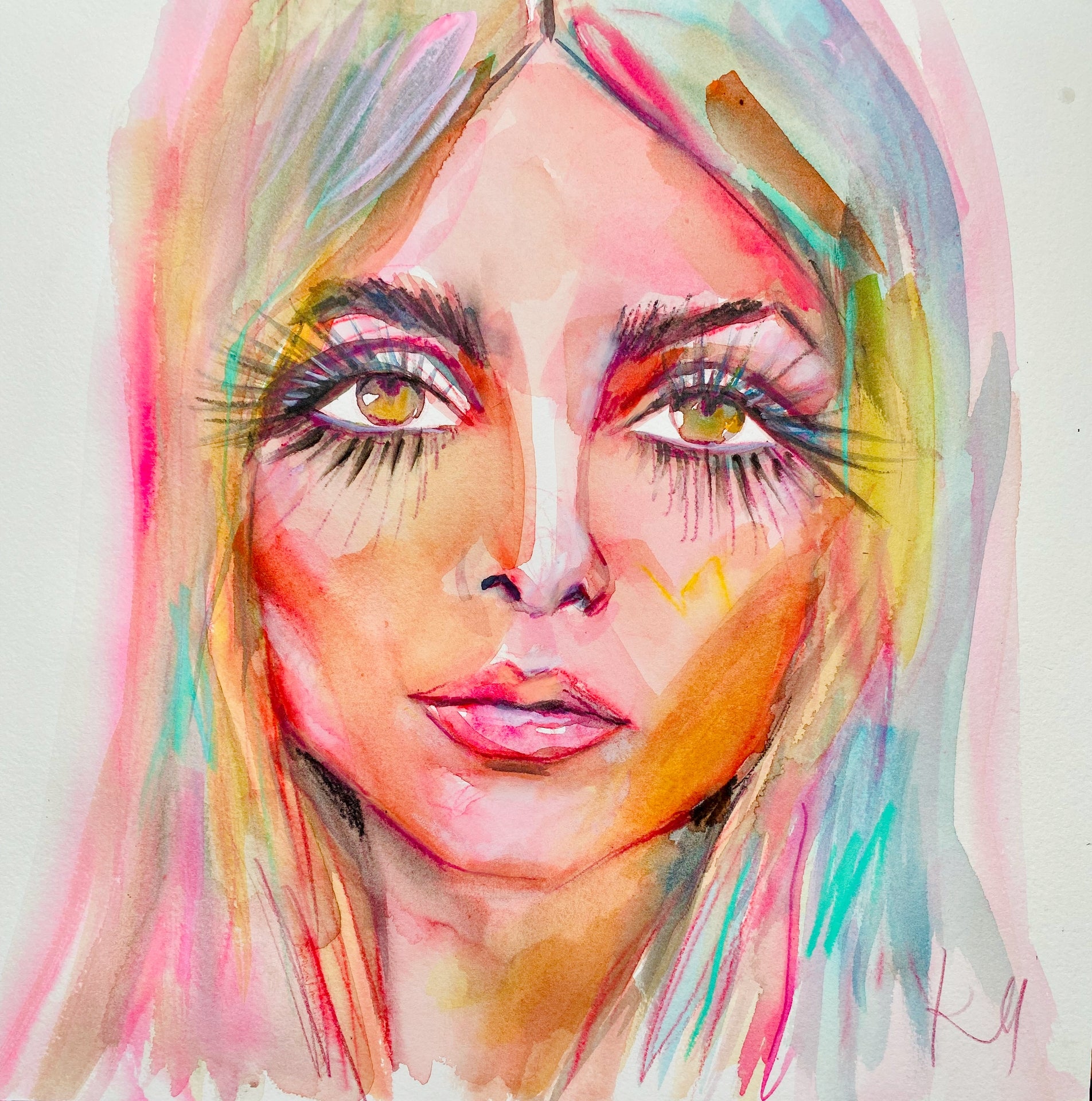 Sharon Tate Rainbow Print