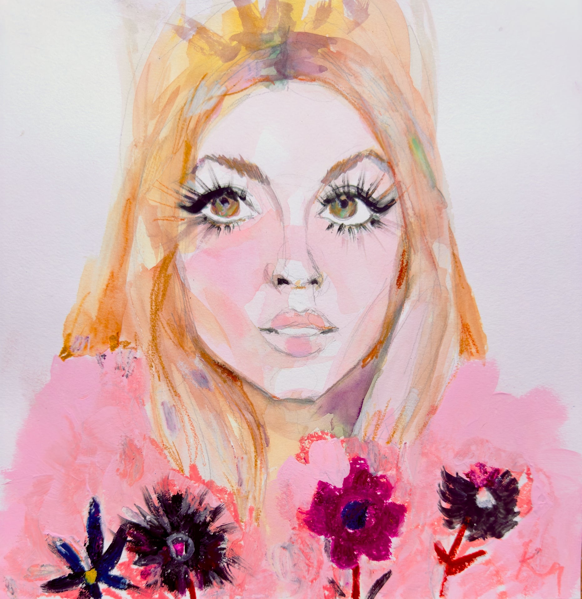 Pink Fur Coat Print