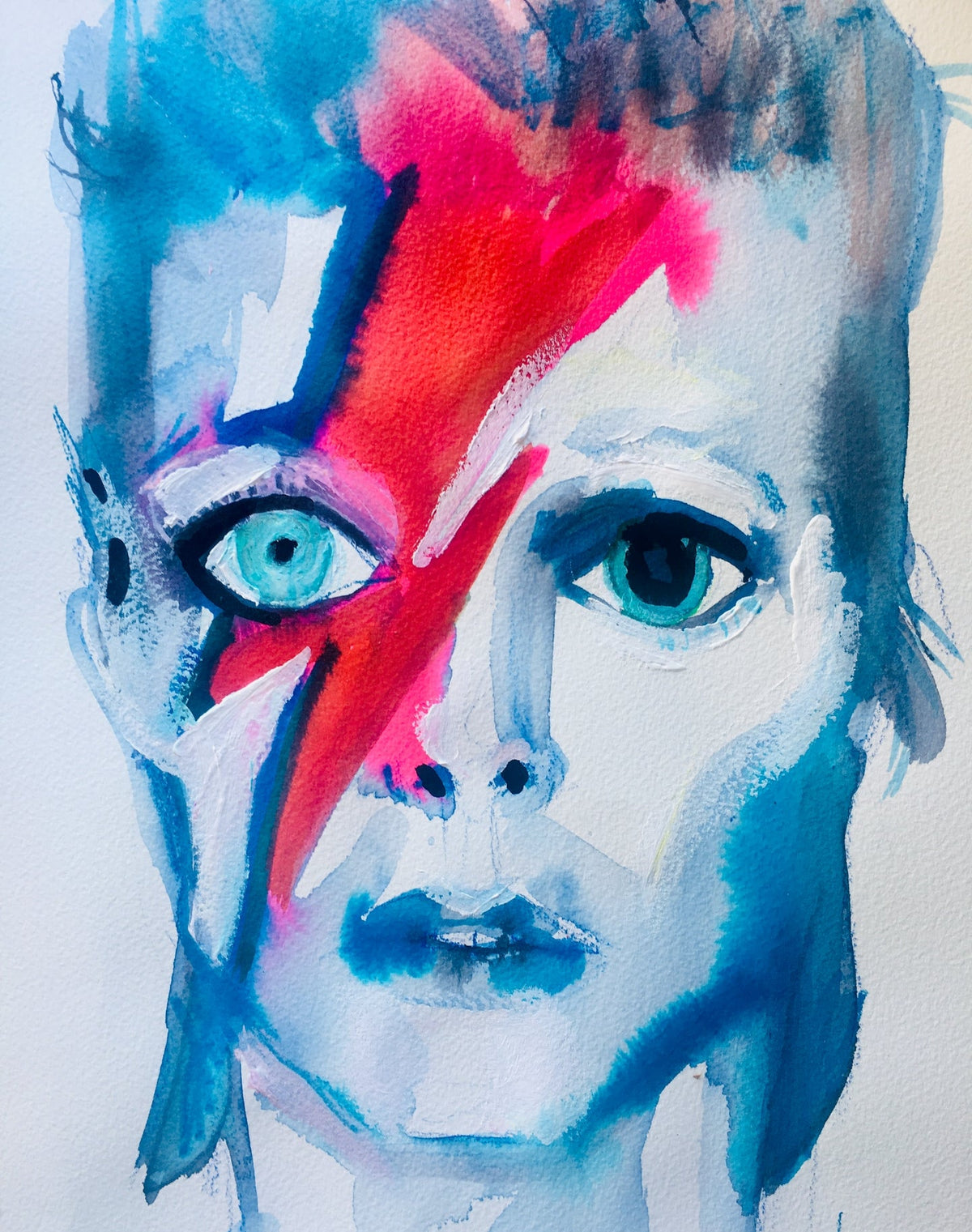 Blue Bowie Print