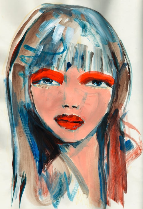Orange Blue Print