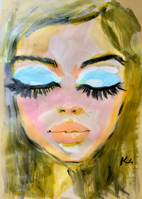 Blue Shadow Girl Print