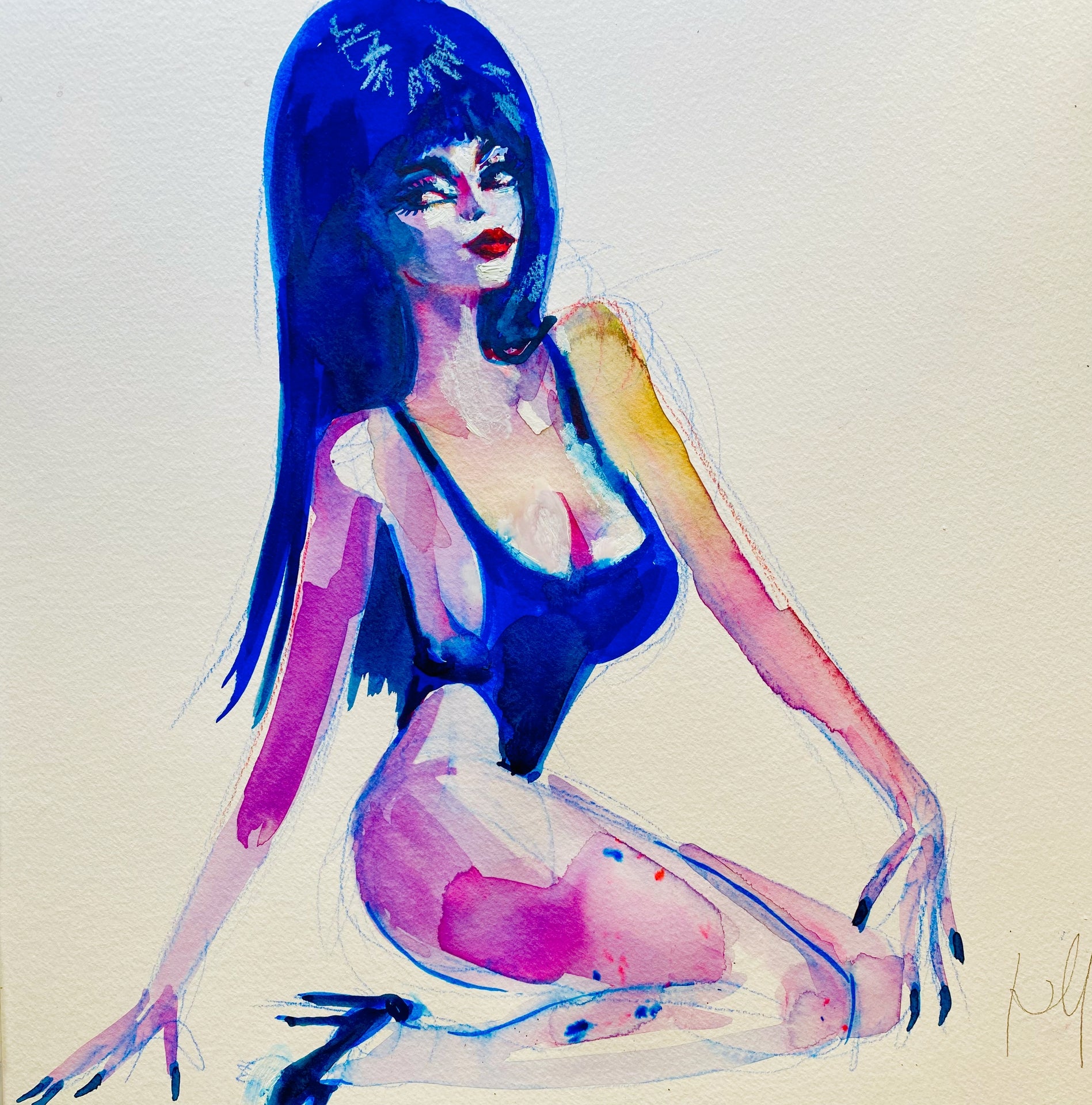 Elvira in Blue Print