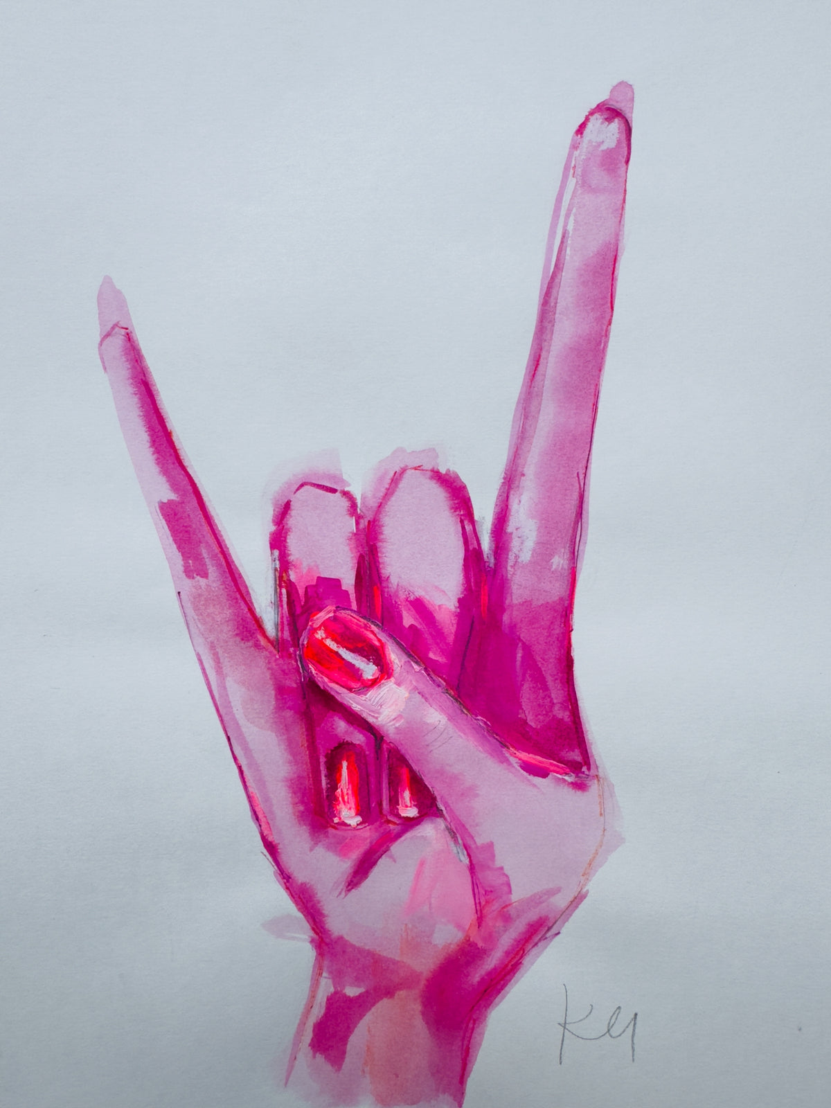 Pink Hand Rock On