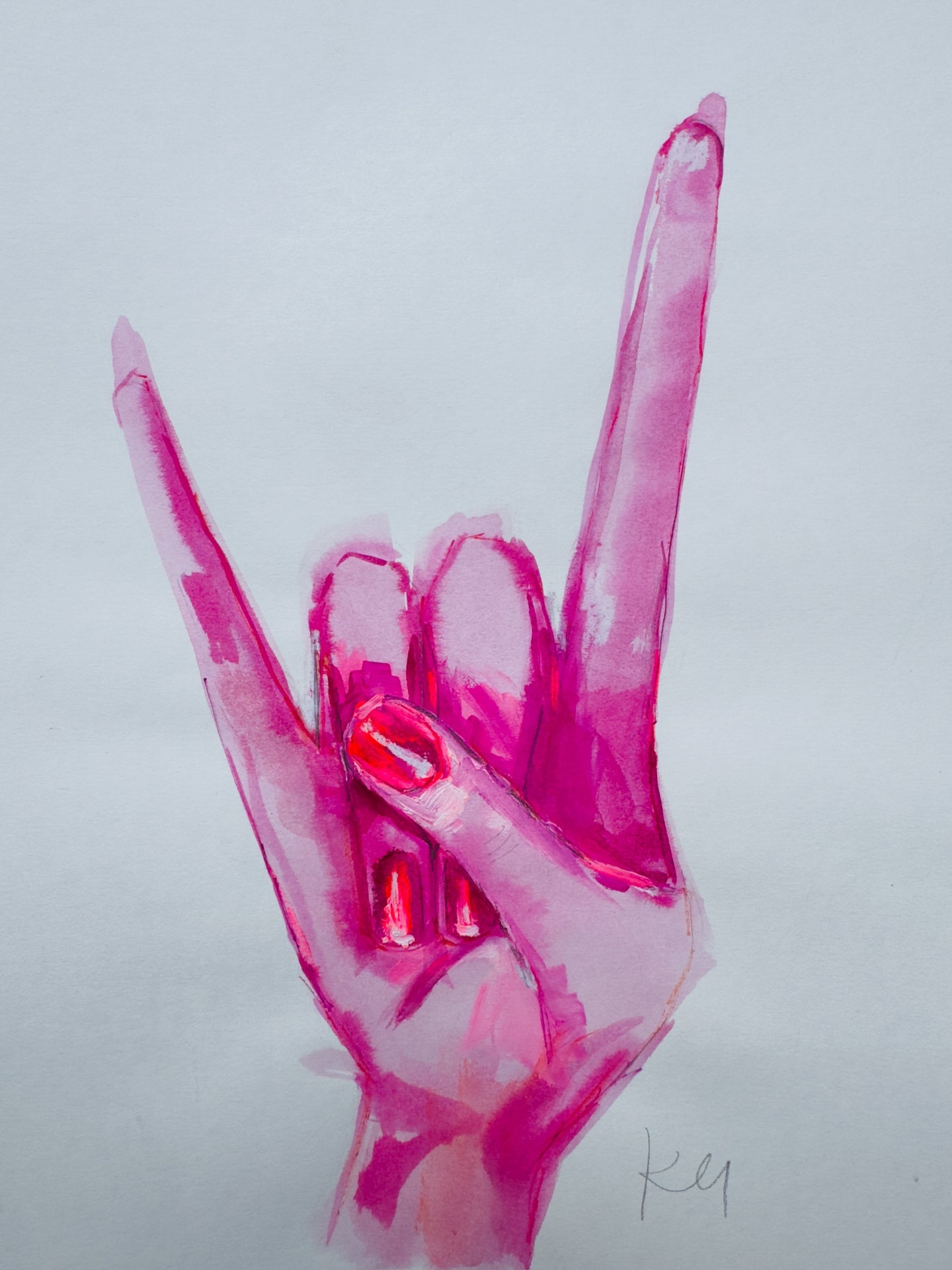 Pink Hand Rock On