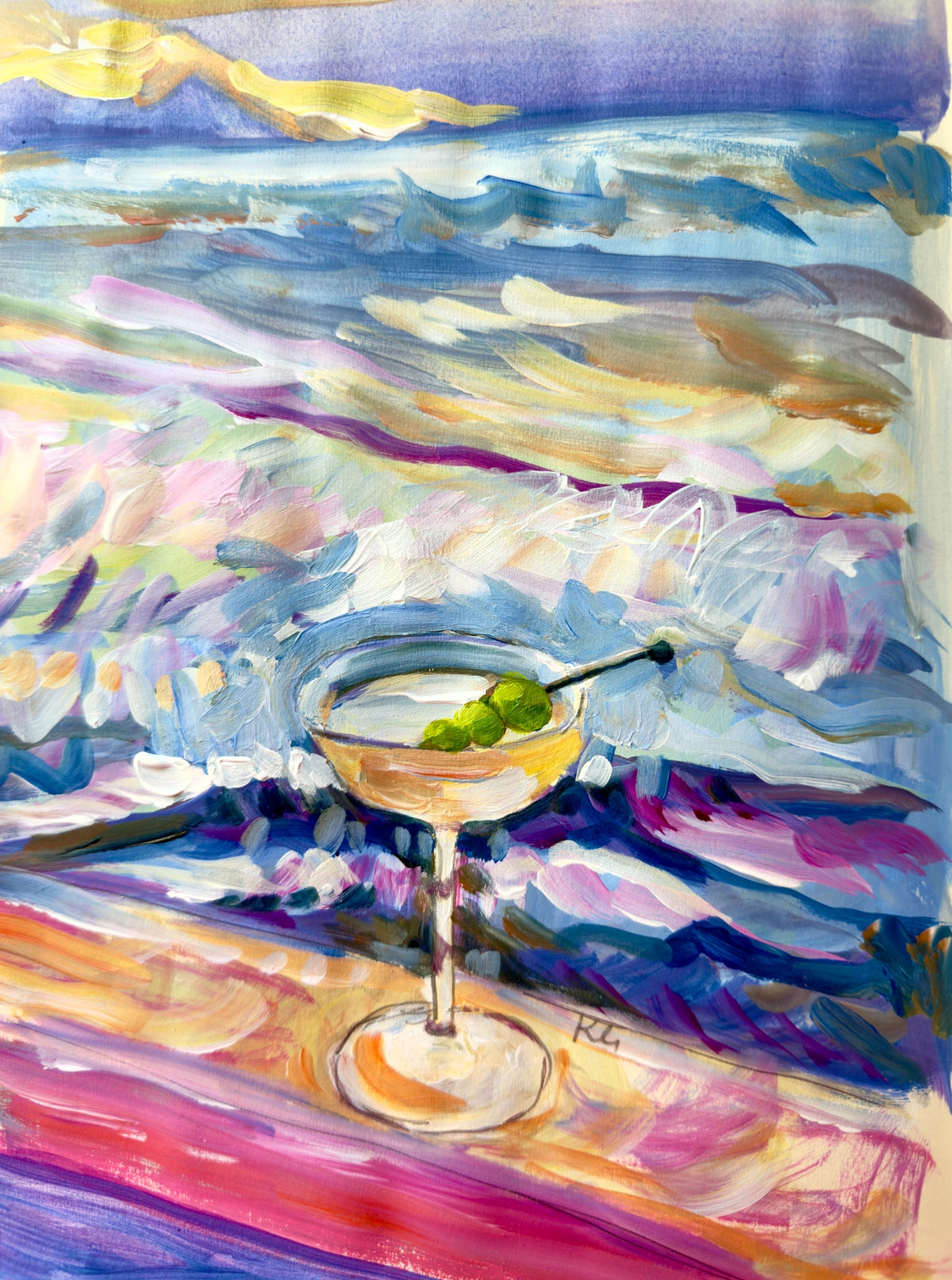 Sunset Martini Print