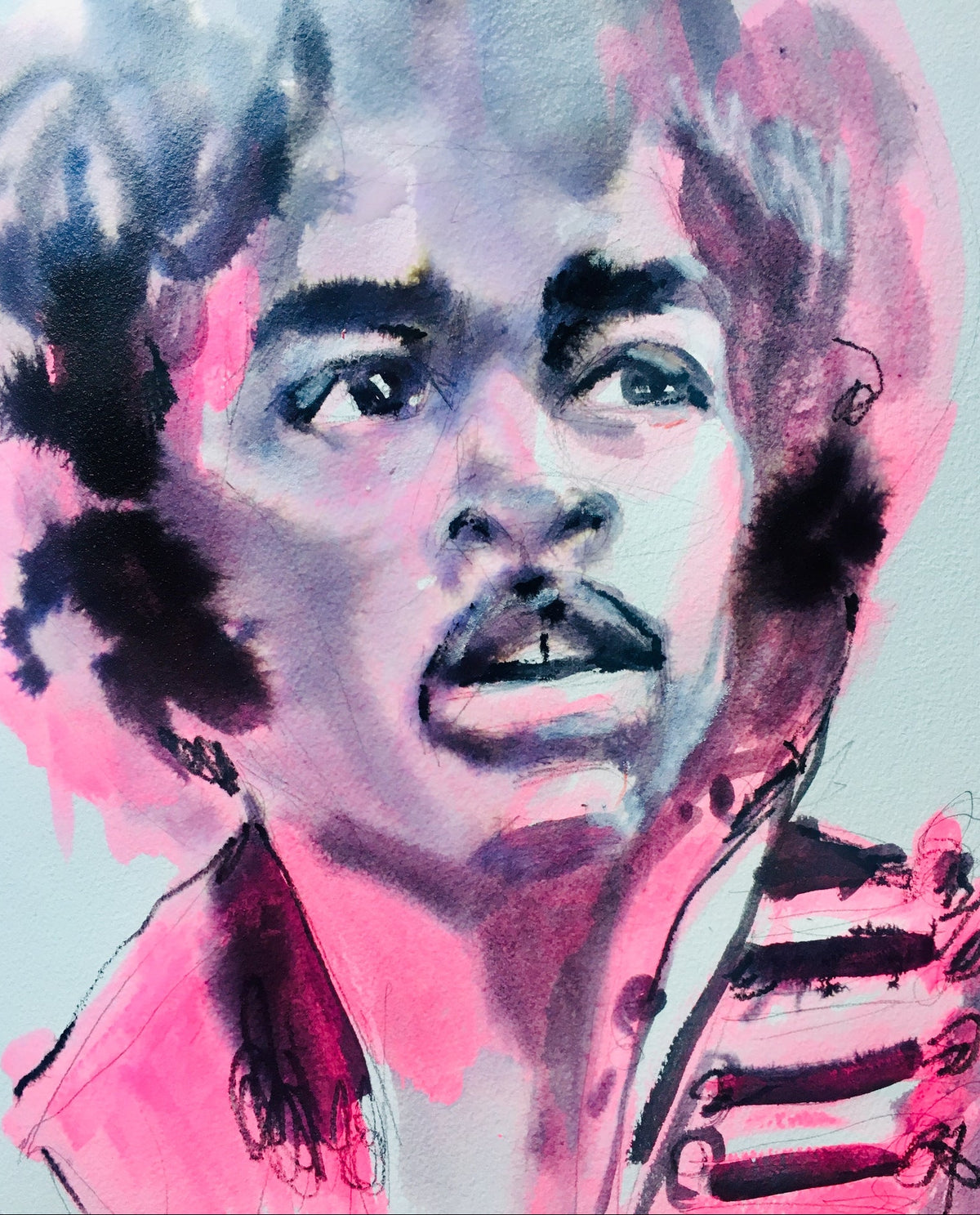 Pink Grey Hendrix Print