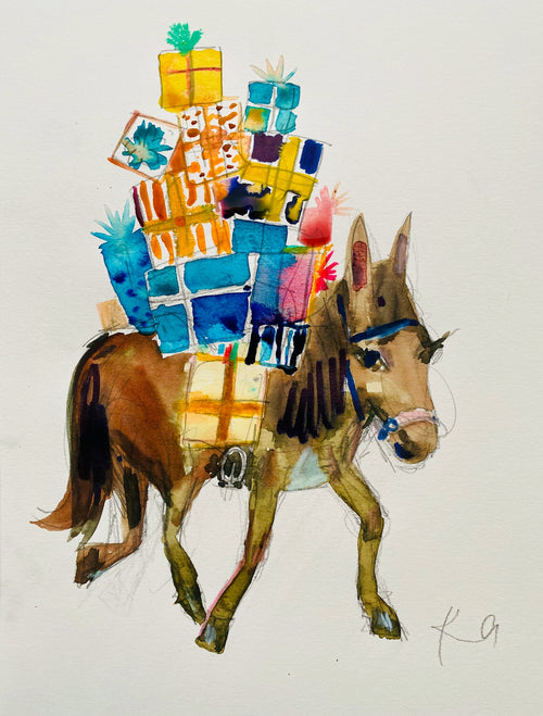 Christmas Donkey Print