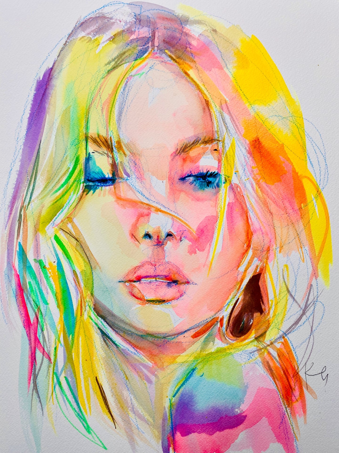 Rainbow Hair Print