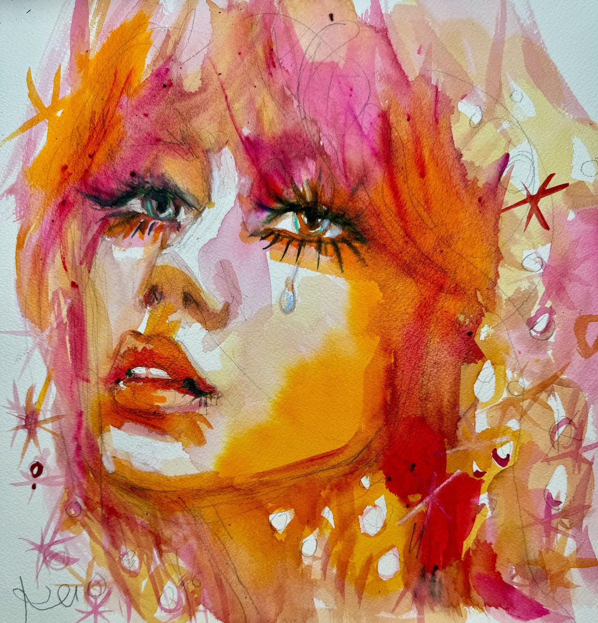 Glitter Tears Print