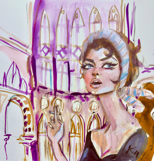 Smoking in Milan Print