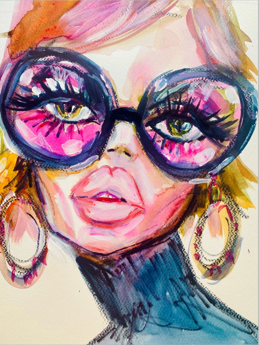 Glam Glasses Rinna Print