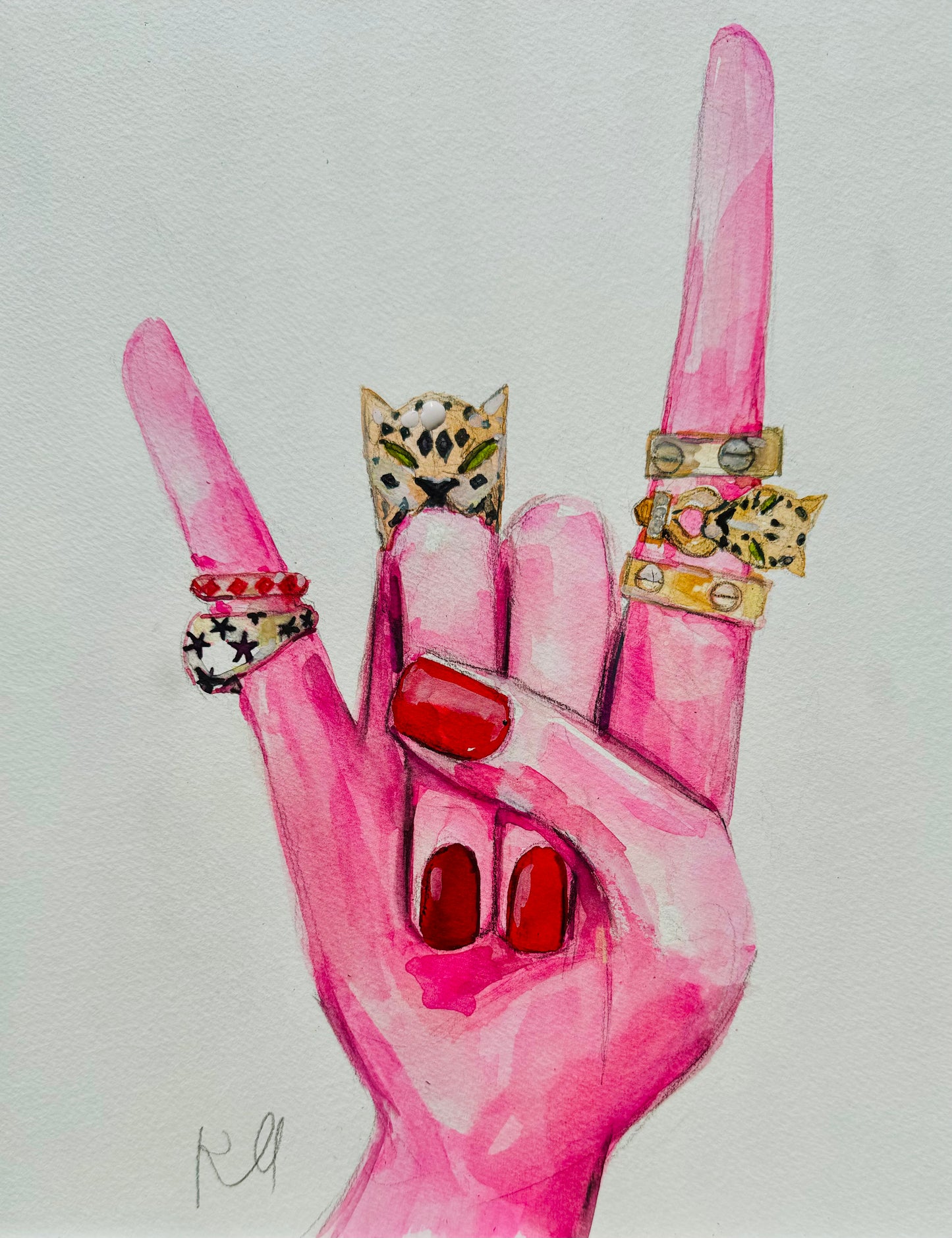 Rock on pink