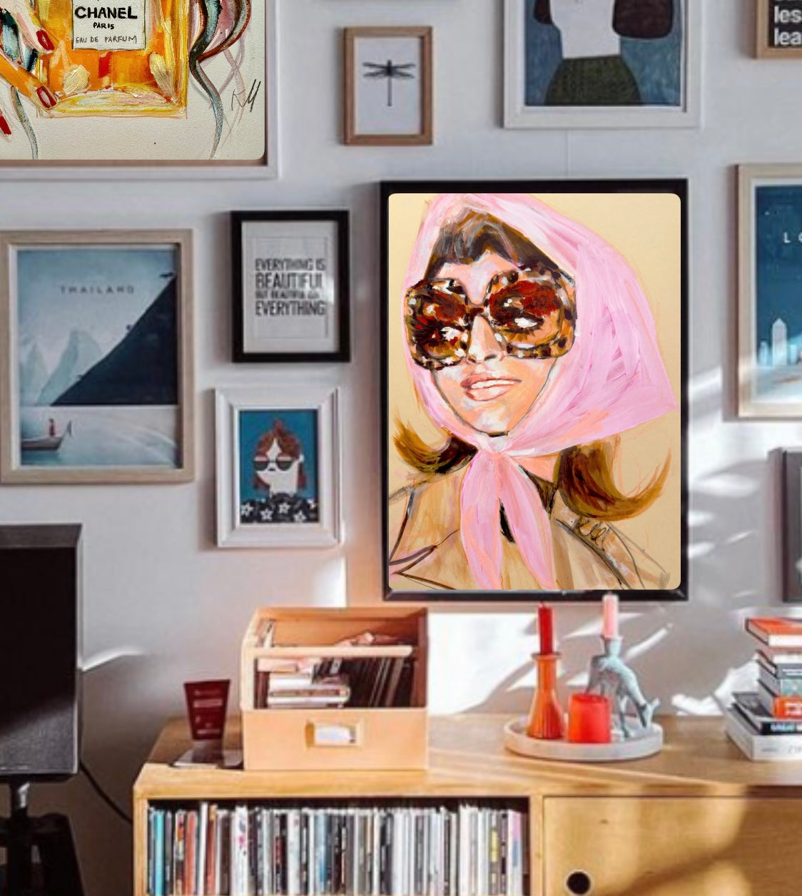 Jackie O Pink Scarf Print – Kyra Kendall