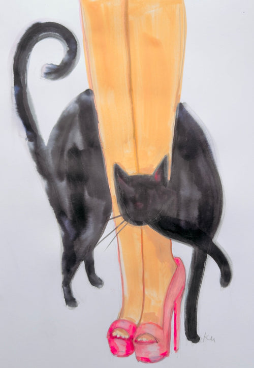 Girl and cat original