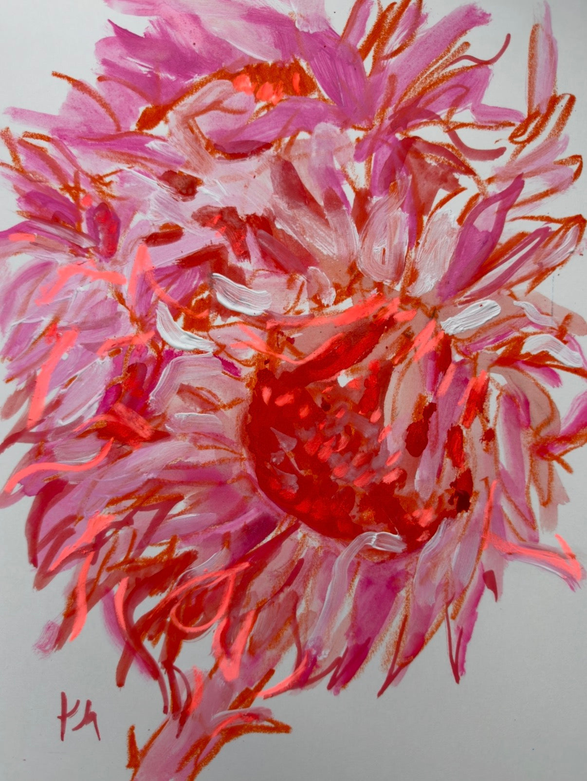 Red sunflowers original