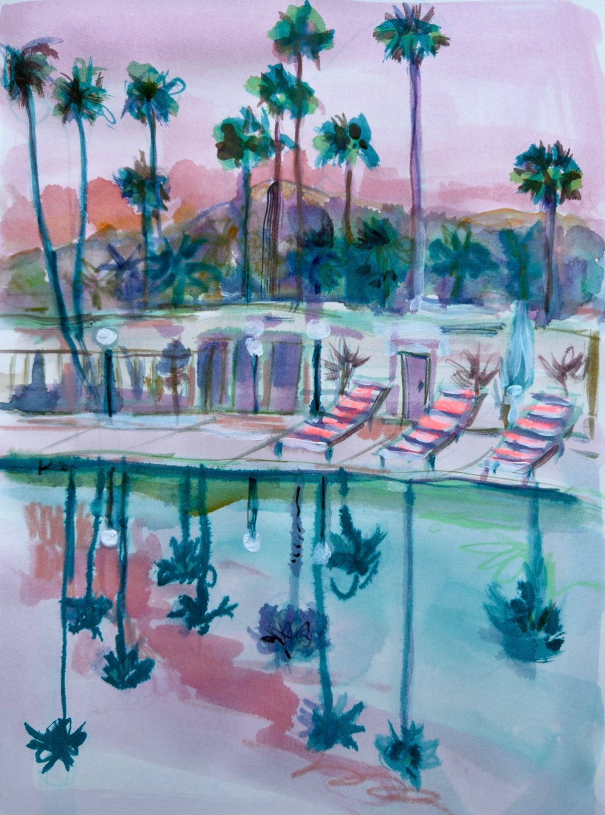 Poolside at sunset original