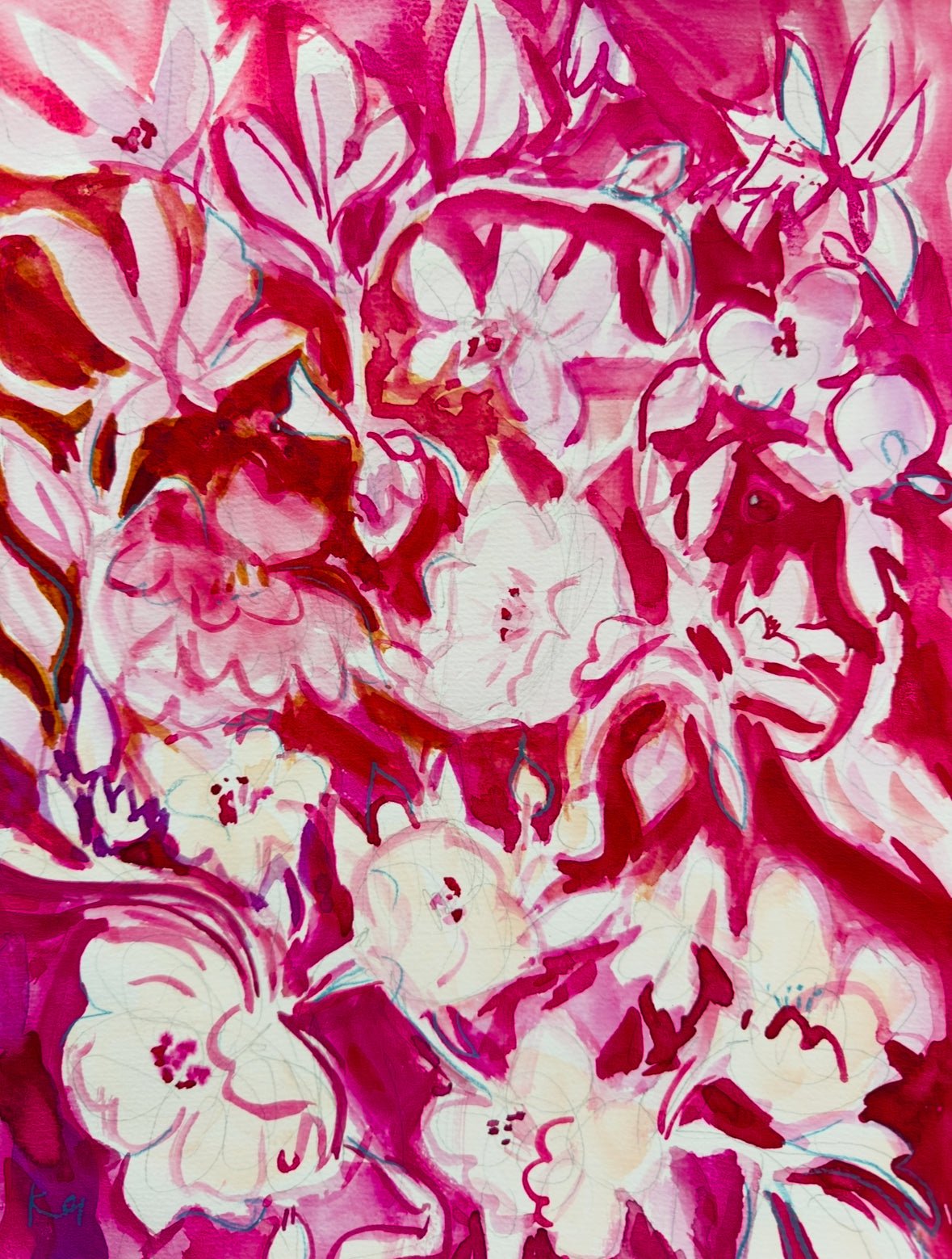 Crazy pink roses original