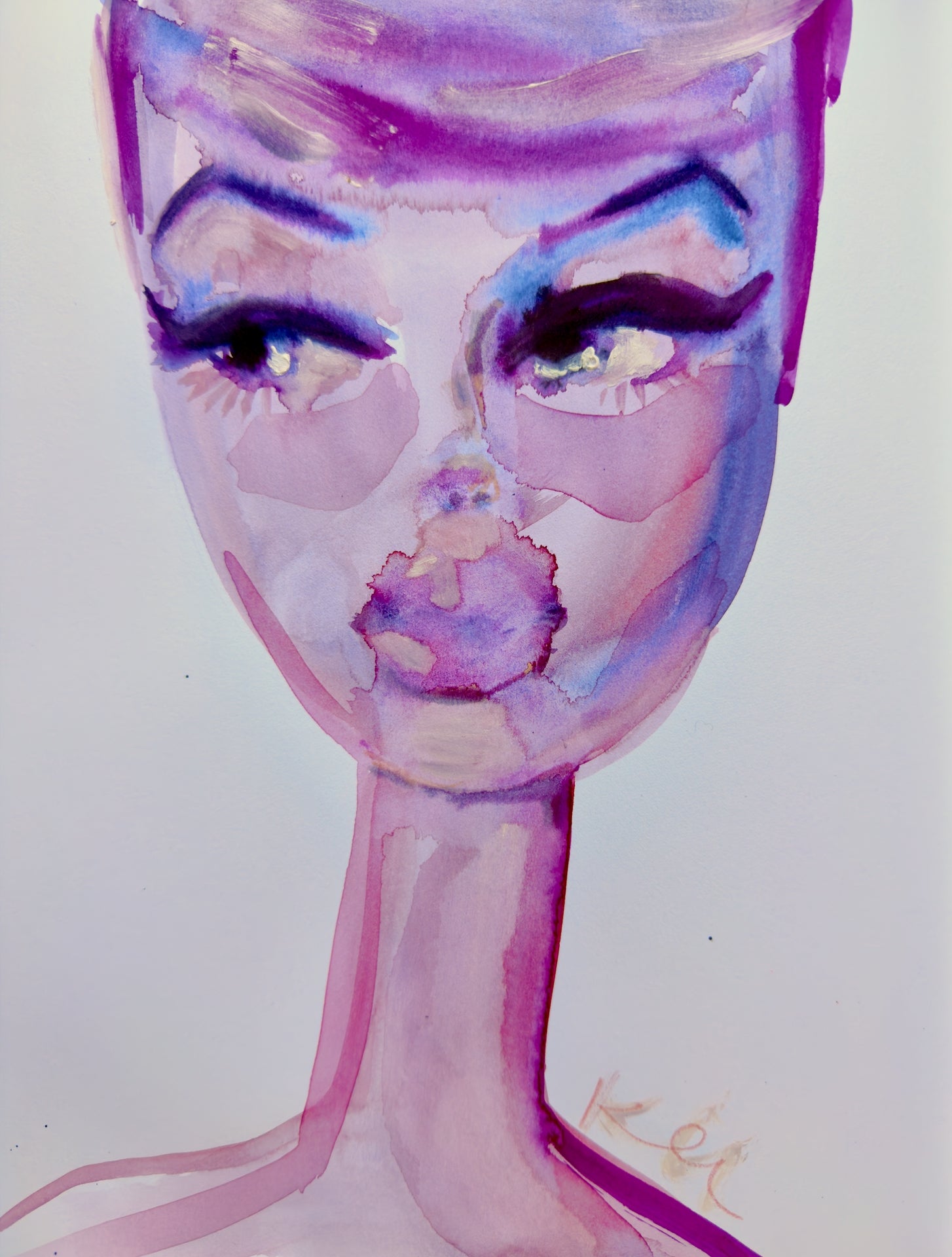 Sketchy Barbie Purple Print