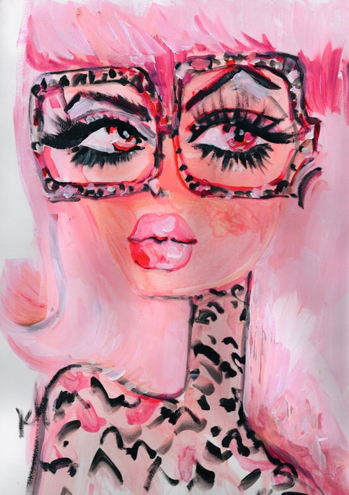 Peachy Leopard Glasses Print