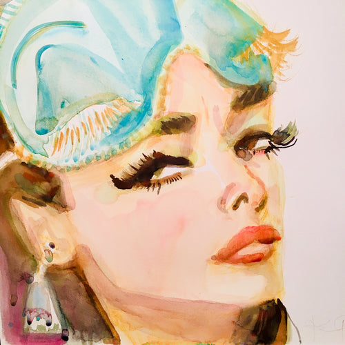 Sleepy Audrey Print