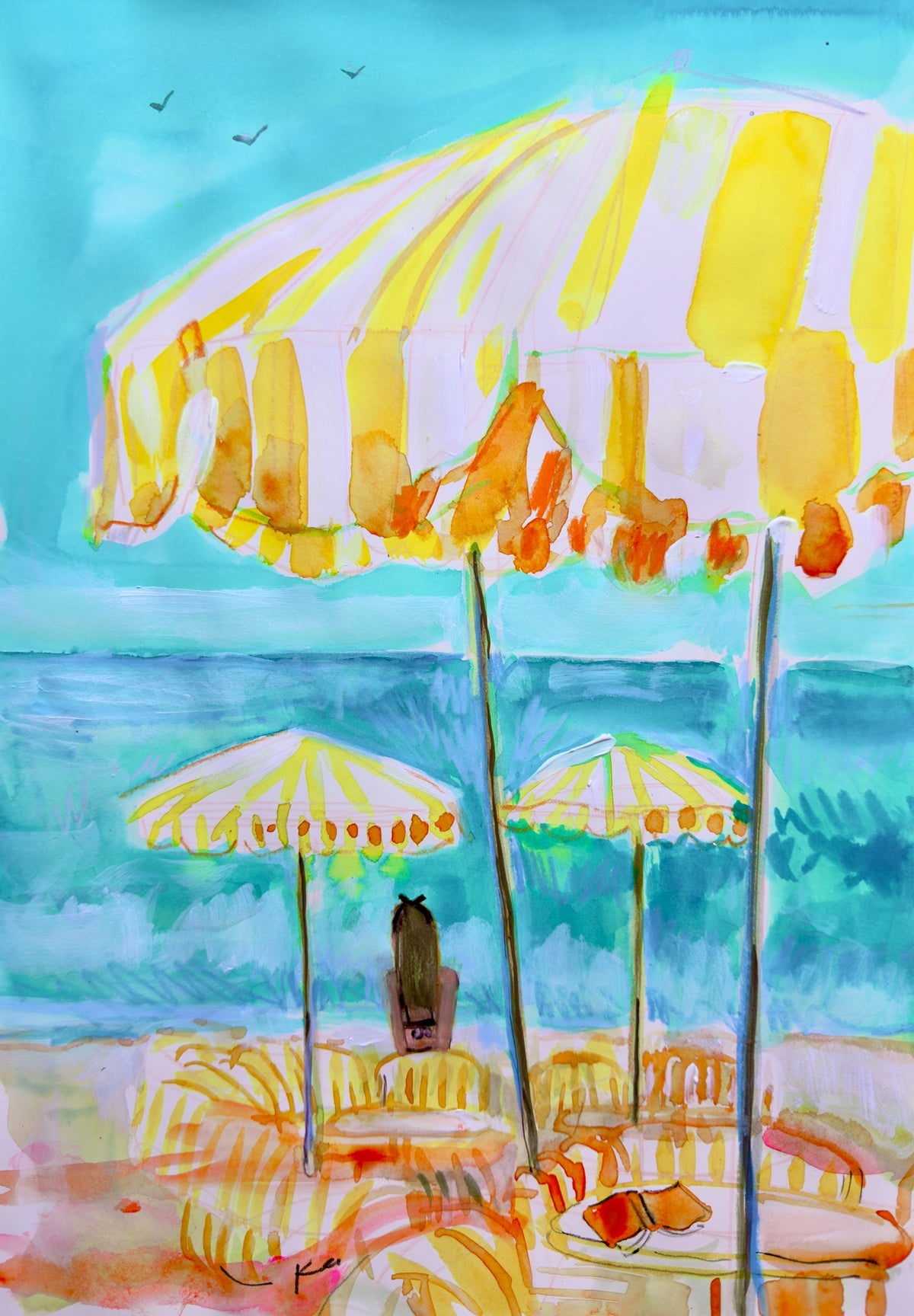 First to the Beach Print