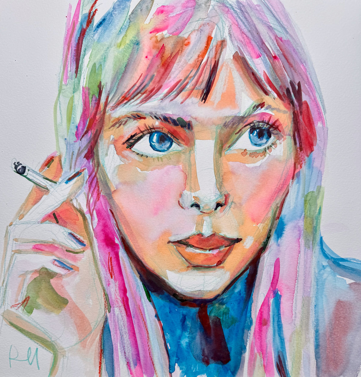 Joni Smoking Print