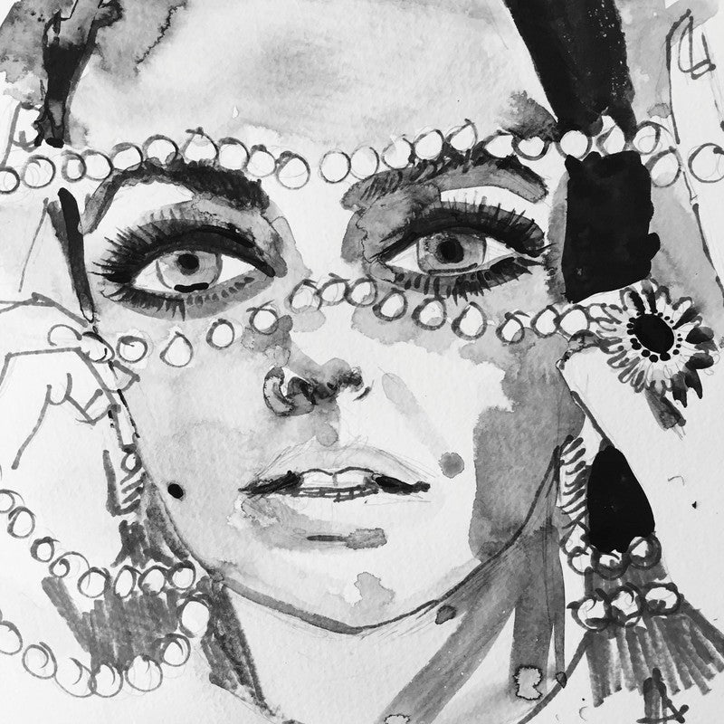 Liz Taylor Pearls Print