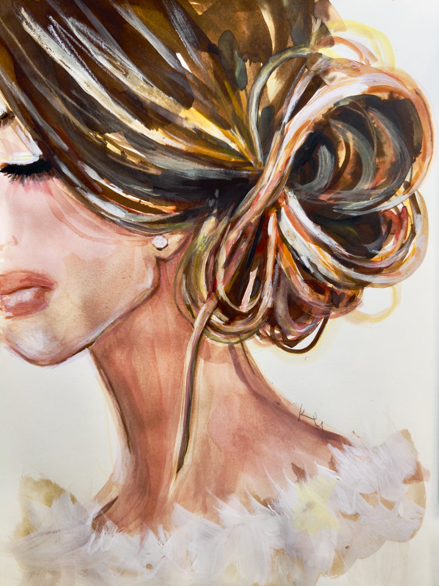 Messy Bun Print
