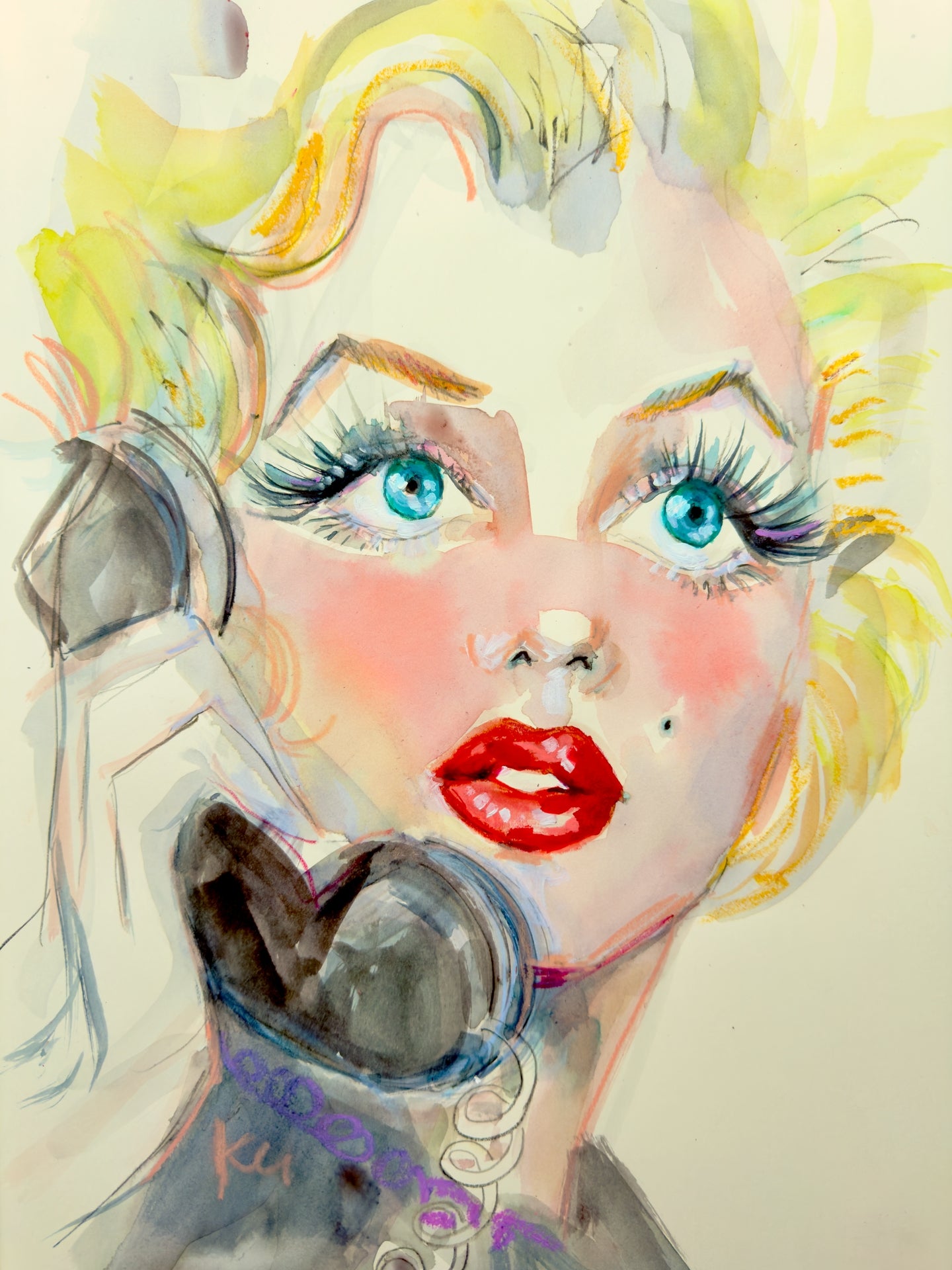 Marilyn Talking Print