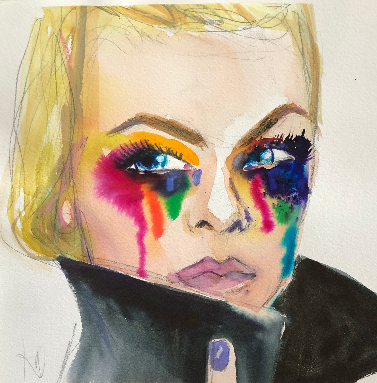 Cry Rainbow Print