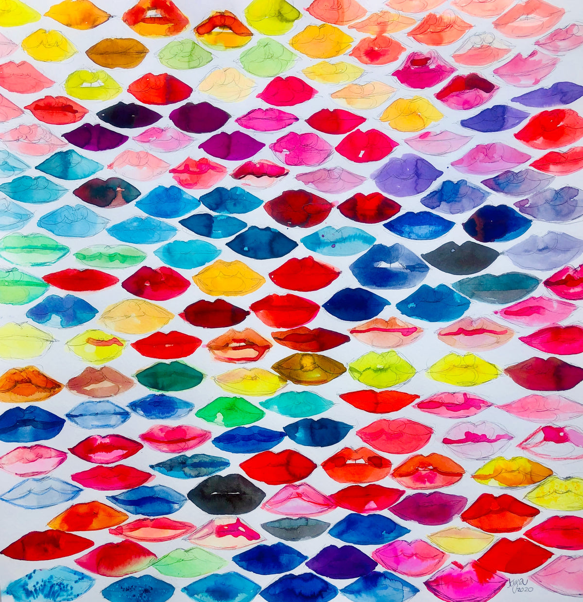 Many Lips Print